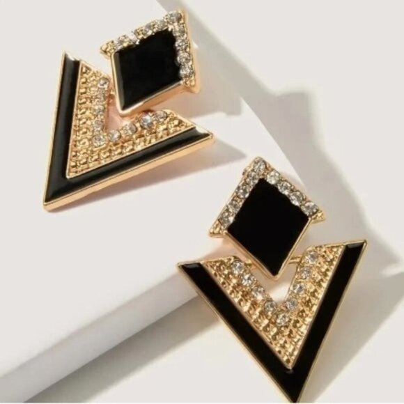 18k Gold Plated Braided Design Drop Earrings - Picture 3 of 5